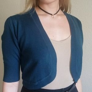 New York & Co Half Sleeve Cropped Cardigan